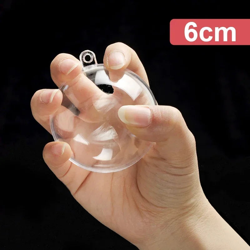 Wholesale Transparent DIY Plastic Ball Ornaments – Fillable Hanging Decoration for Christmas Tree, Wedding & Party Gifts