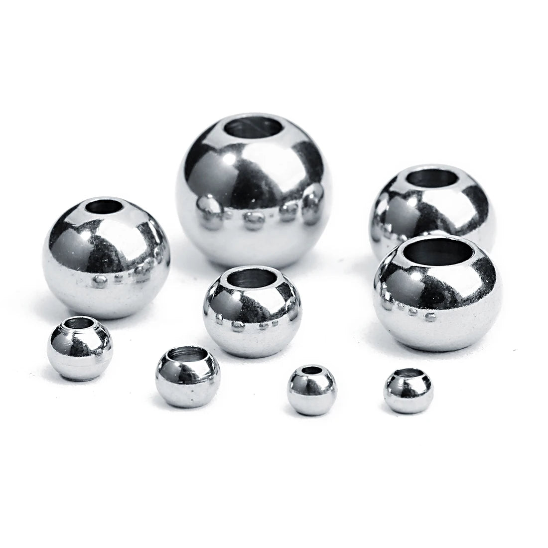 2–10mm Stainless Steel Spacer Beads – High-Quality Loose Beads for DIY Bracelets, Necklaces, and Jewelry Making