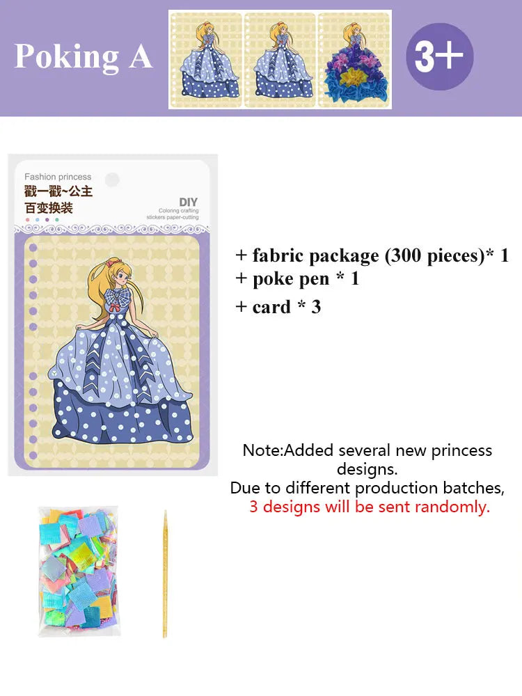 DIY Painting Sticker Craft Kit for Kids – Princess Art Set for Girls – Educational Handmade Activity and Creative Gift