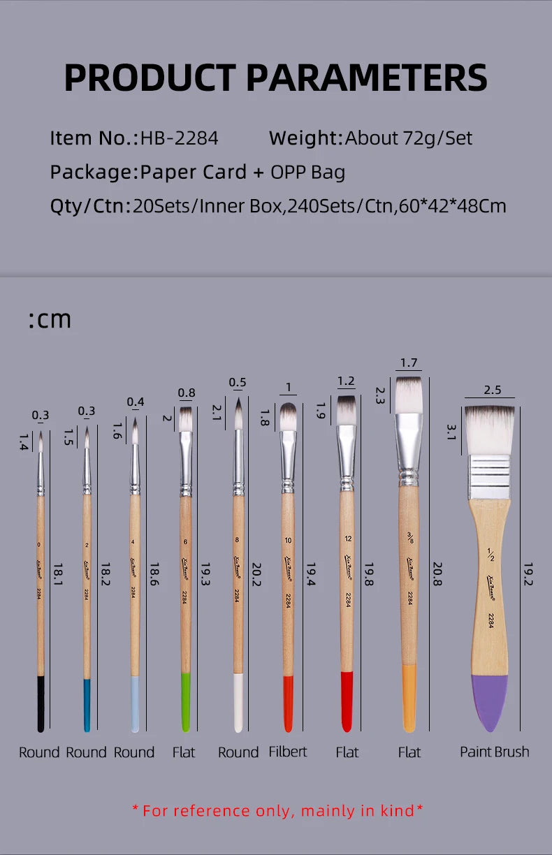 Nylon Paint Brush Set – Art Supplies for Beginners and Professionals, Ideal for Watercolor, Acrylic, and Oil Painting