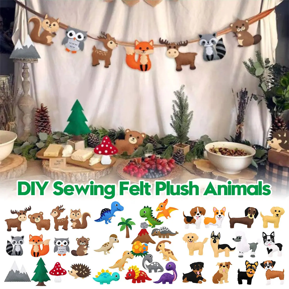 DIY Sewing Animals Craft Kit – Forest Creatures Felt Plush Toys for Kids – Beginner Sewing Set for Creative Play