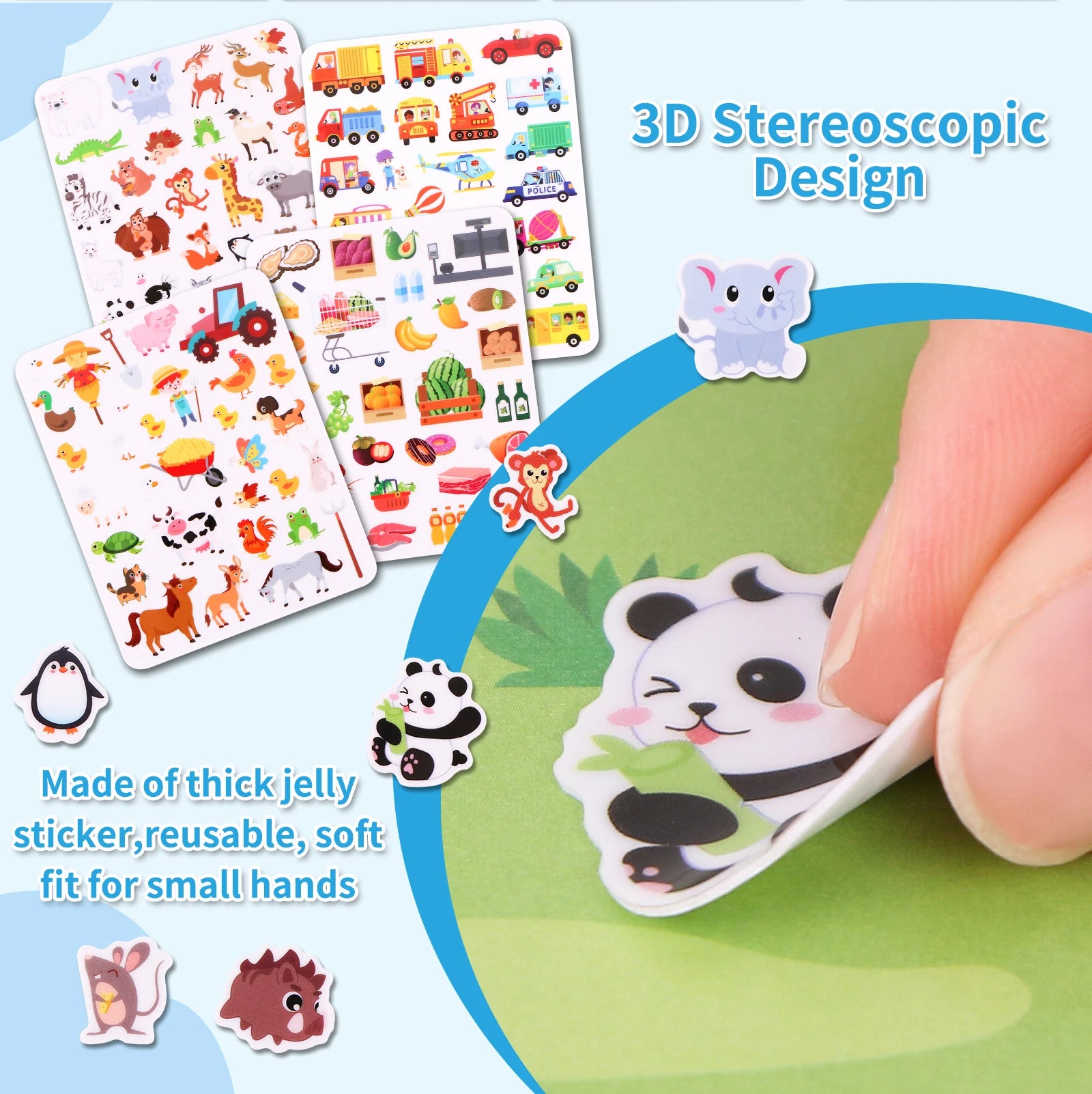 Kids’ Reusable DIY Sticker Book Montessori Toy