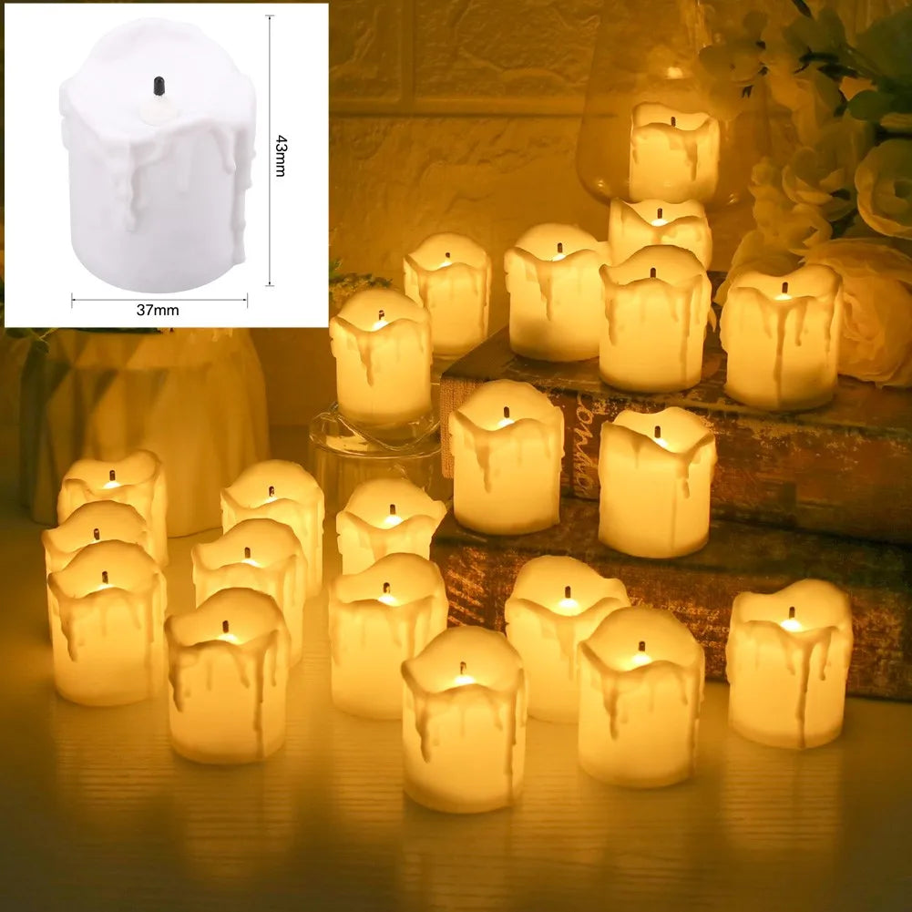 24-Piece Flickering LED Candle Tealights – Flameless Battery Candles with Optional Remote Control for Weddings, Home & Christmas Décor