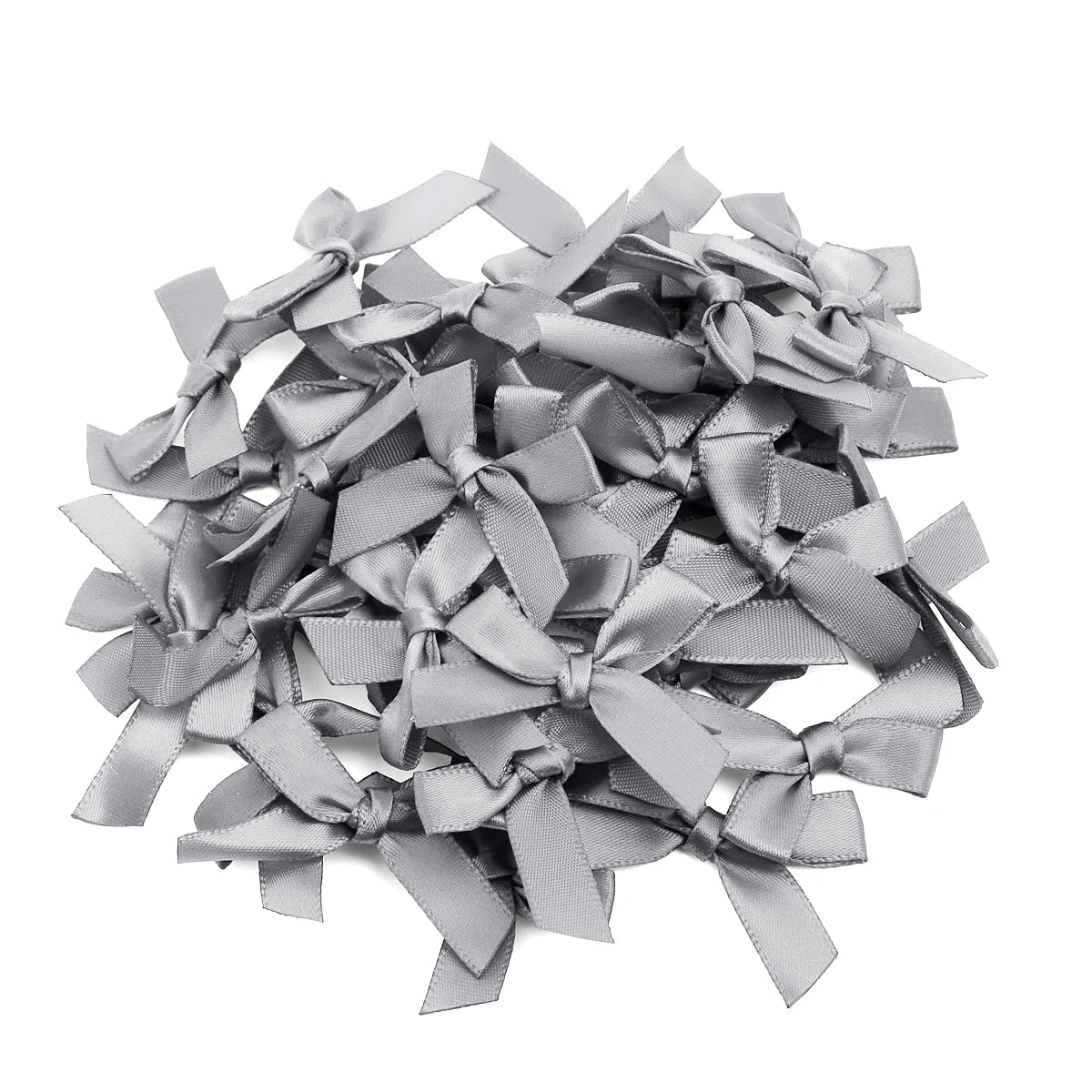 50pcs Satin Ribbon Bows – Colorful Polyester Handmade Bows for DIY Sewing, Crafts, Gift Wrapping, Bouquets, and Party Decorations