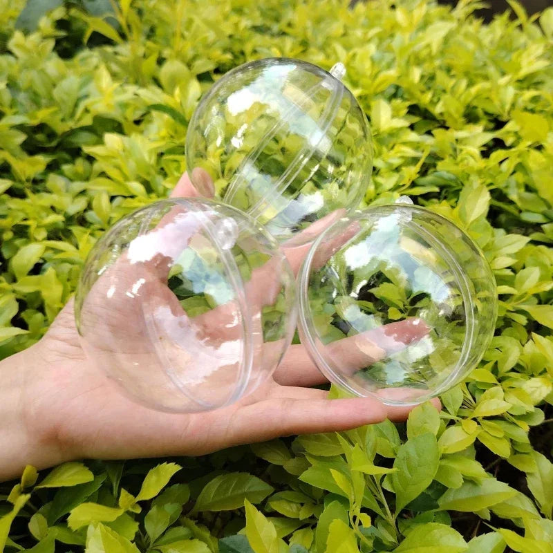 Wholesale Transparent DIY Plastic Ball Ornaments – Fillable Hanging Decoration for Christmas Tree, Wedding & Party Gifts