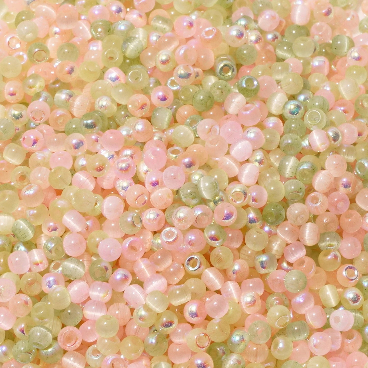 150-Piece 4mm Cat Eye Seed Glass Beads – Multi-Color Rice Loose Beads for Jewelry Making and DIY Crafts