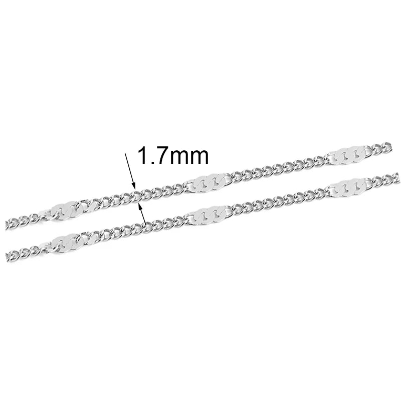 2m Stainless Steel Chains – Gold Color Ball Bead & Cuban Link Chain Bulk for DIY Necklace and Bracelet Making