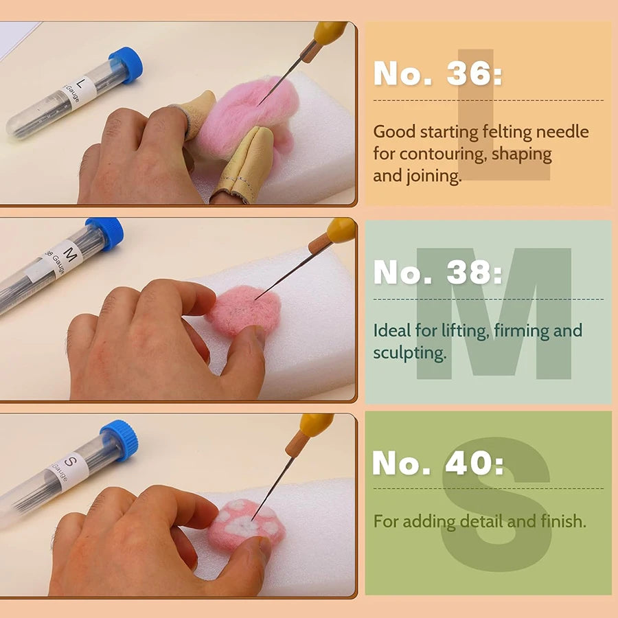 Wool Felting Needles Kit with Wooden Handle Tools Set