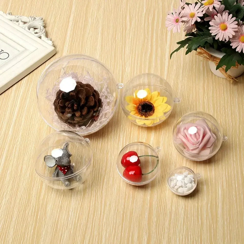 Wholesale Transparent DIY Plastic Ball Ornaments – Fillable Hanging Decoration for Christmas Tree, Wedding & Party Gifts