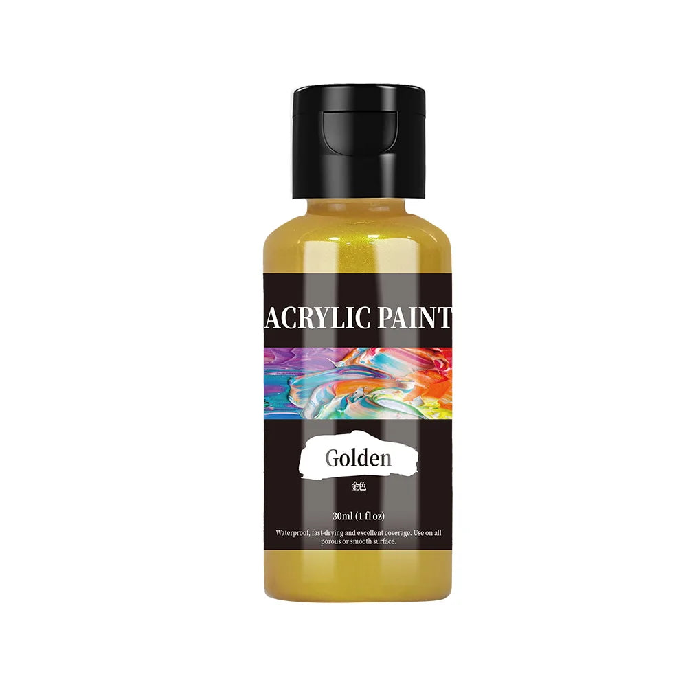 24-Color Acrylic Paint Set – 30ml Bottles for Fabric, Leather, Clothing, and DIY Craft Painting