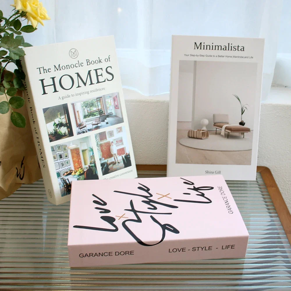 3-Piece Decorative Fake Books – Modern Designer Style Coffee Table Ornaments for Living Room, Hotel, or Office Decor