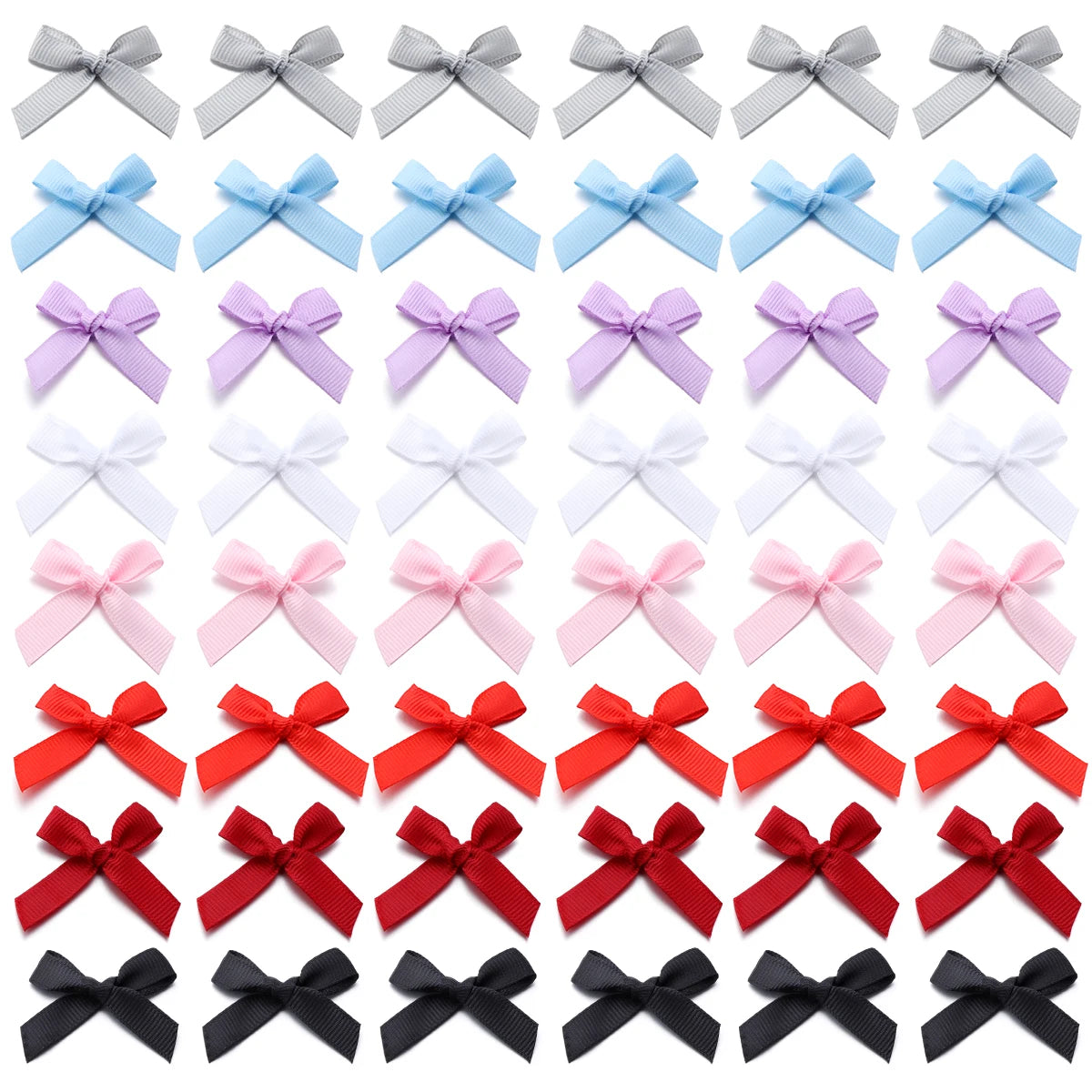 50pcs Satin Ribbon Bows – Colorful Polyester Handmade Bows for DIY Sewing, Crafts, Gift Wrapping, Bouquets, and Party Decorations
