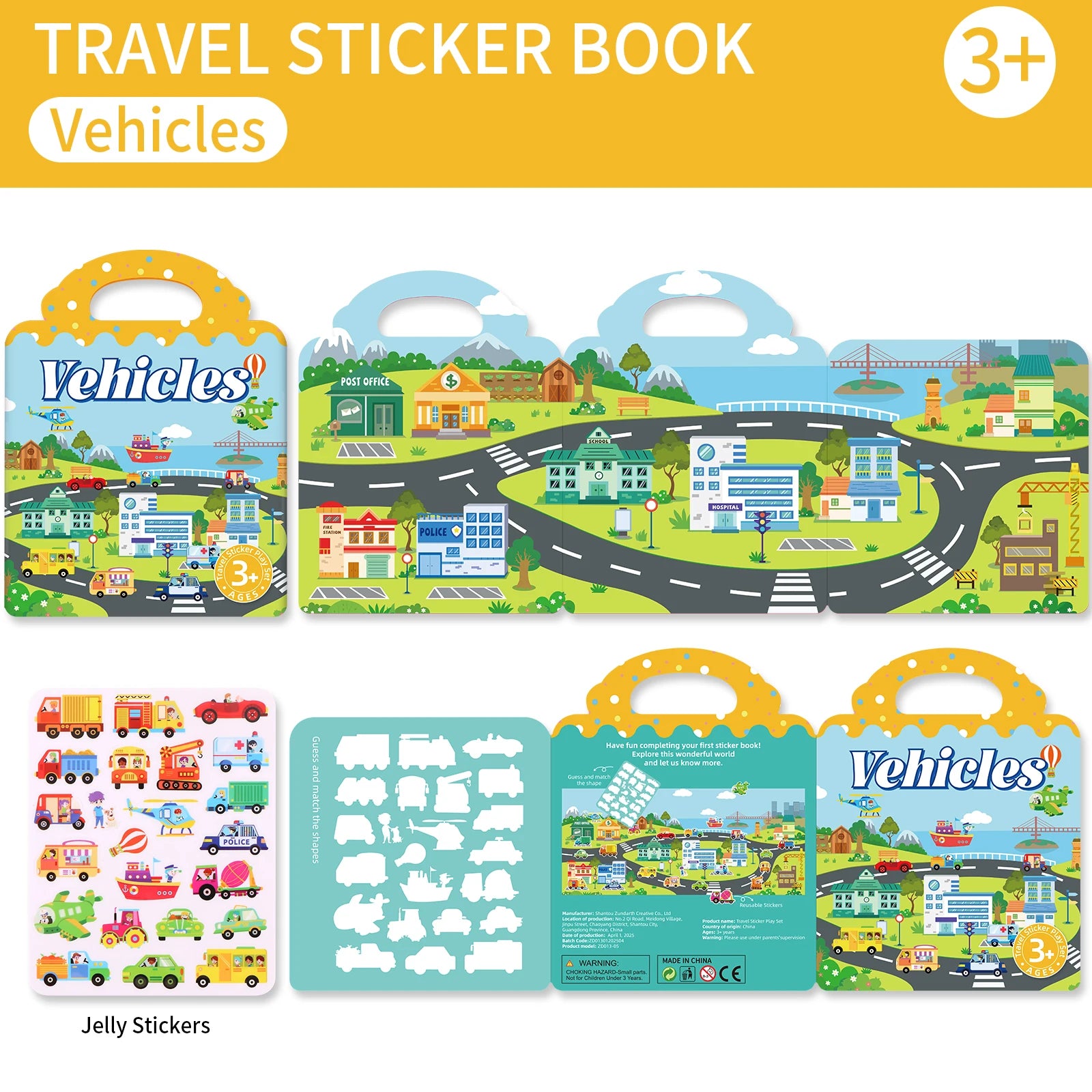 Kids’ Reusable DIY Sticker Book Montessori Toy