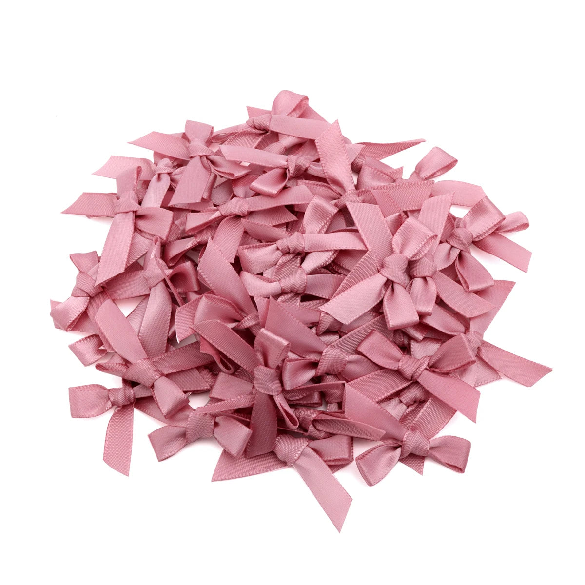 50pcs Satin Ribbon Bows – Colorful Polyester Handmade Bows for DIY Sewing, Crafts, Gift Wrapping, Bouquets, and Party Decorations