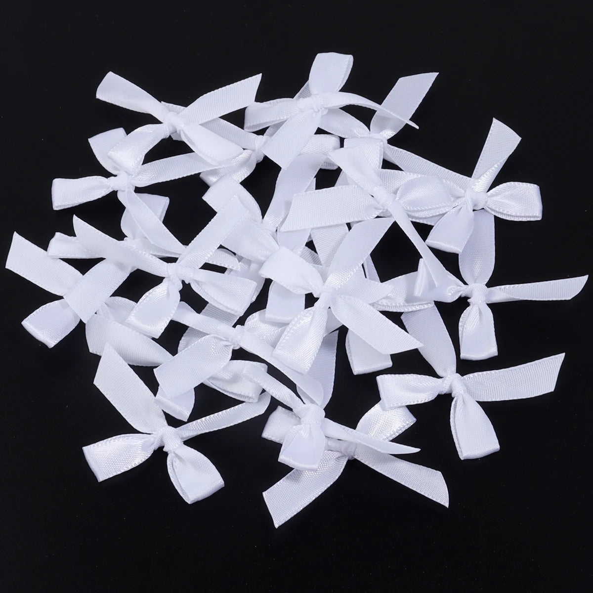 50pcs Satin Ribbon Bows – Colorful Polyester Handmade Bows for DIY Sewing, Crafts, Gift Wrapping, Bouquets, and Party Decorations