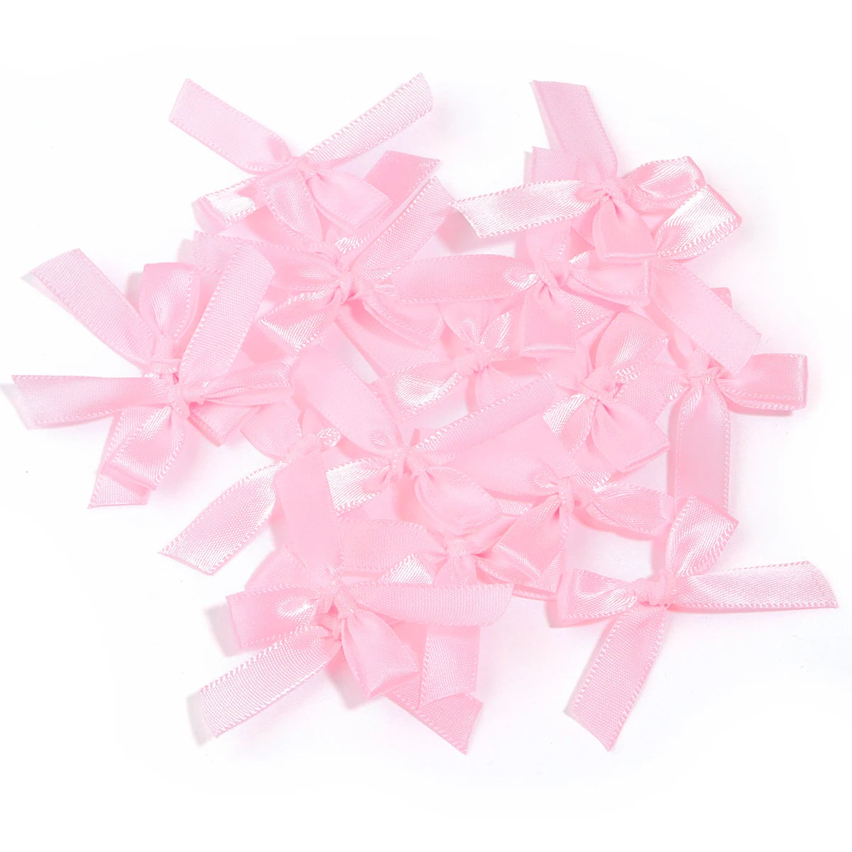 50pcs Satin Ribbon Bows – Colorful Polyester Handmade Bows for DIY Sewing, Crafts, Gift Wrapping, Bouquets, and Party Decorations
