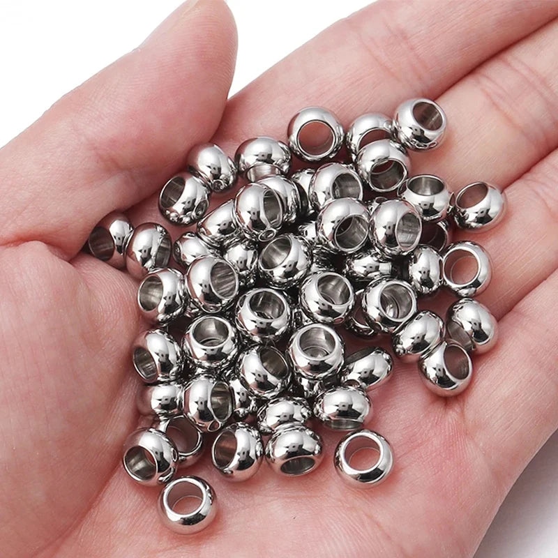 2–10mm Stainless Steel Spacer Beads – High-Quality Loose Beads for DIY Bracelets, Necklaces, and Jewelry Making