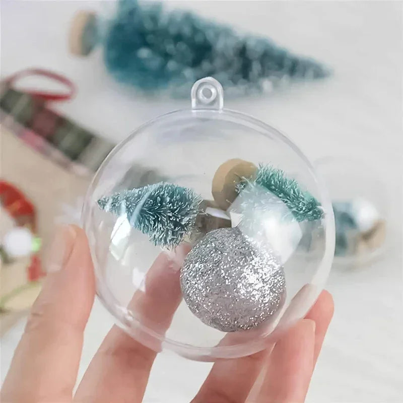 Wholesale Transparent DIY Plastic Ball Ornaments – Fillable Hanging Decoration for Christmas Tree, Wedding & Party Gifts