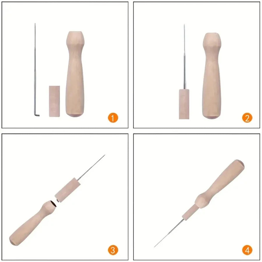 Wool Felting Needles Kit with Wooden Handle Tools Set