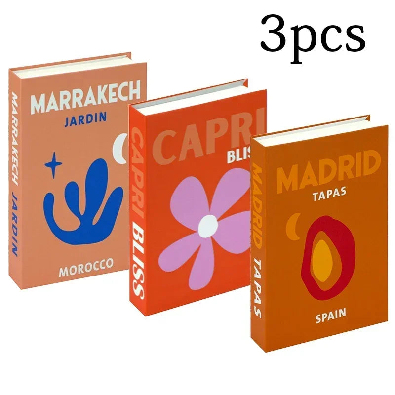 3-Piece Decorative Fake Books – Modern Designer Style Coffee Table Ornaments for Living Room, Hotel, or Office Decor