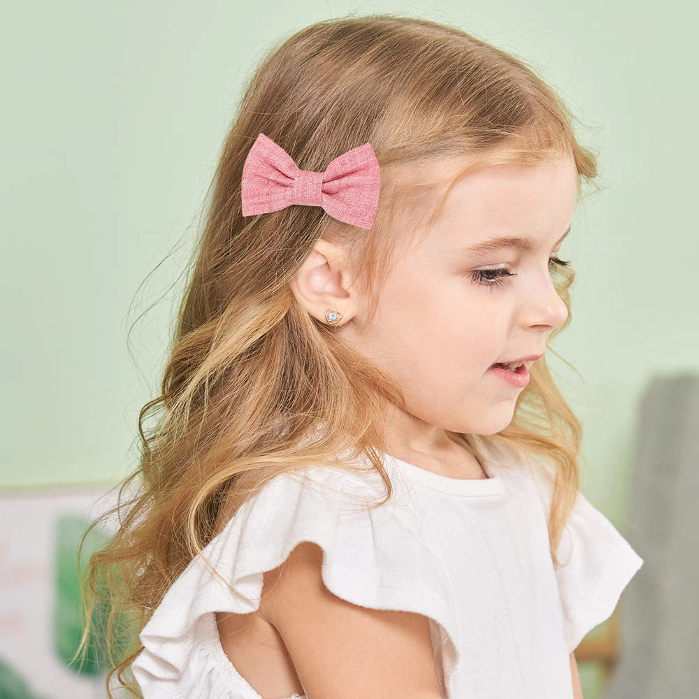 10-Piece Rainbow Fabric Bow Hair Clips – Handmade Printed Barrette Set for Girls, Mini Bangs Bows, Spring 2025 Style