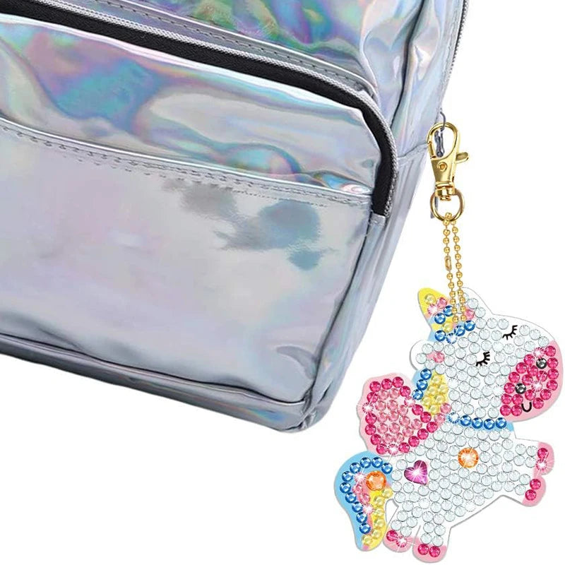 5pcs 5D Diamond Painting by Numbers Make Your Own GEM Keychains Unicorn Mermaid Arts Crafts Kids 8-12 Age Easter Basket Stuffers