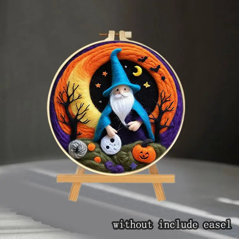 1 Pack Halloween Old Man Wool Felt Painting Needle Felt Starter Kits Adults Diy Crafts Home Decoration