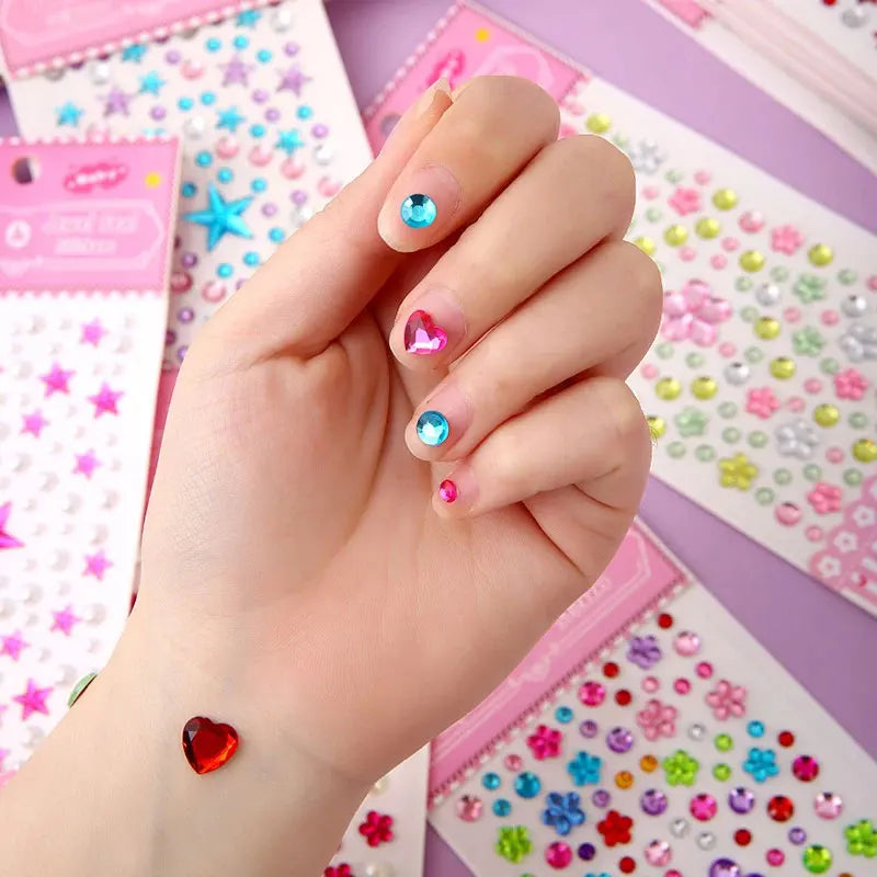 109-430+pcs Bling Gem Stickers Rhinestone Self Adhesive Jewel Sticker Children Kids Girl Craft Makeup DIY Eye Nail Assorted Size