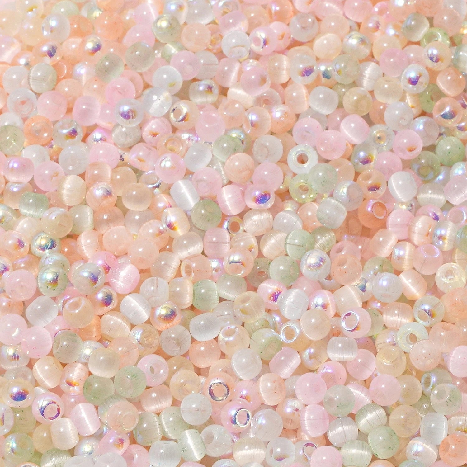 150-Piece 4mm Cat Eye Seed Glass Beads – Multi-Color Rice Loose Beads for Jewelry Making and DIY Crafts