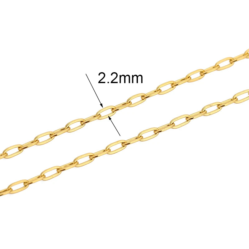 2m Stainless Steel Chains – Gold Color Ball Bead & Cuban Link Chain Bulk for DIY Necklace and Bracelet Making